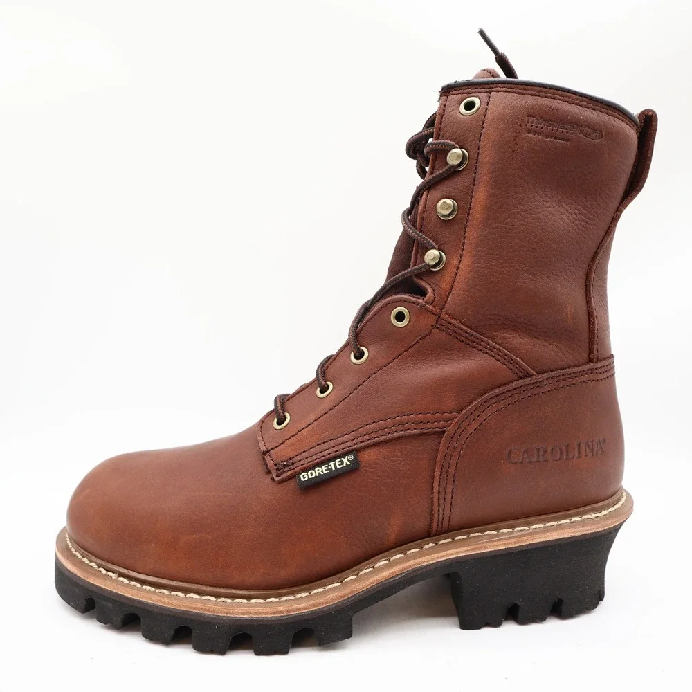 Carolina 7515 Logger Boots Mens 10.5 M Brown Leather Gore-Tex Waterproof NWT
